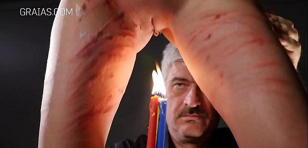  Very hard whipping action with candles